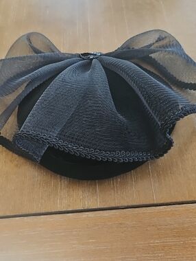 Black Veiled Cocktail Pillbox Hat